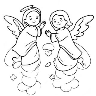 Heavenly Angels Surrounding Jesus Coloring Page 49023-39276