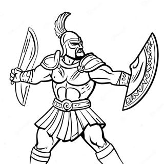 Fierce Gladiator In Battle Coloring Page 49033-39281