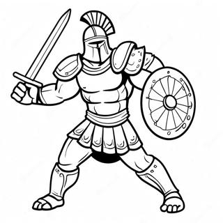 Fierce Gladiator In Battle Coloring Page 49033-39282