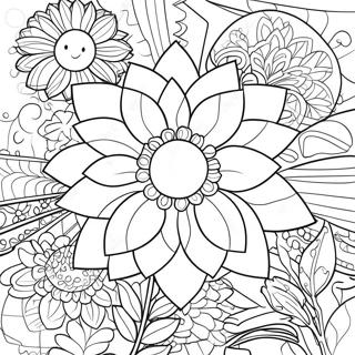 Preppy Flower Coloring Pages