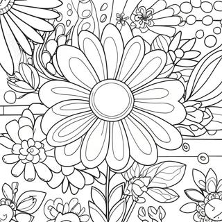 Preppy Flower Coloring Page 49062-39303