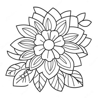 Bright And Cheerful Flower Coloring Page 49063-39305