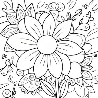 Bright And Cheerful Flower Coloring Page 49063-39306