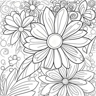 Bright And Cheerful Flower Coloring Page 49063-39307