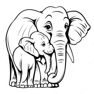 Majestic Elephant Family Coloring Page 49073-39315