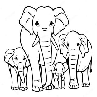 Majestic Elephant Family Coloring Page 49073-39316