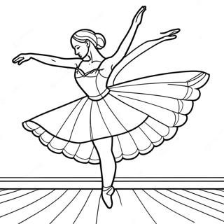 Ballet Dancer In Graceful Pose Coloring Page 49083-39324