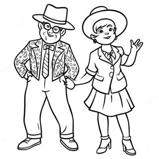 Lucy And Ricky In Colorful Outfits Coloring Page 49093-39329