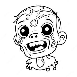 Adorable Zombie Coloring Page 49113-39348