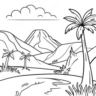 Beautiful Haitian Landscape Coloring Page 49143-39367