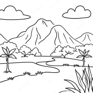 Beautiful Haitian Landscape Coloring Page 49143-39368