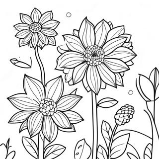 Beautiful Dahlia Garden Coloring Page 49153-39375