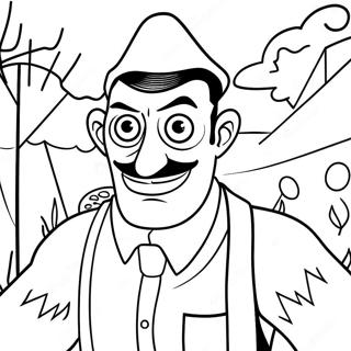 Creepy Hello Neighbor 2 Character Coloring Page 49183-43074