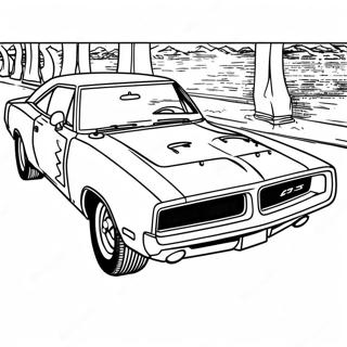 1970 Dodge Charger Racing Coloring Page 49243-39445