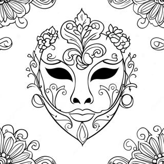 Elegant Phantom Of The Opera Mask Coloring Page 49273-39477