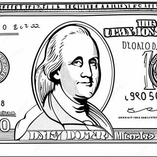 100 Dollar Bill Coloring Pages