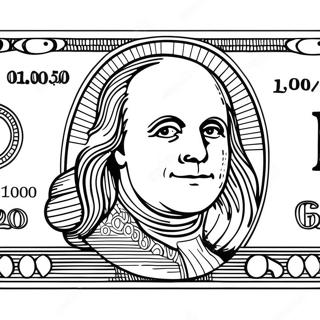 100 Dollar Bill Coloring Page 49292-39483