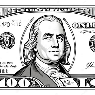 100 Dollar Bill Coloring Page 49292-39484