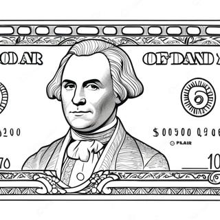 Detailed 100 Dollar Bill Coloring Page 49293-39485