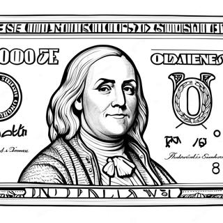 Detailed 100 Dollar Bill Coloring Page 49293-39487