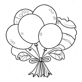 Colorful Balloon Bouquet Coloring Page 492-393