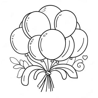 Colorful Balloon Bouquet Coloring Page 492-394