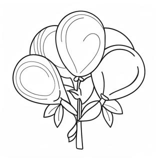 Colorful Balloon Bouquet Coloring Page 492-396