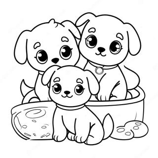 Cute Puppies At The Animal Shelter Coloring Page 49343-39525