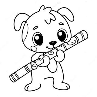 Cute Cartoon Flute Coloring Page 49353-39545