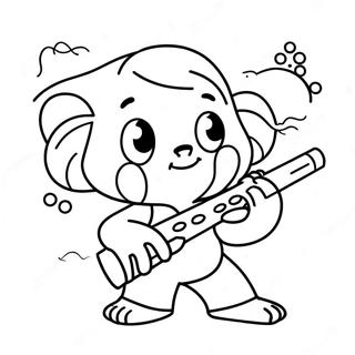 Cute Cartoon Flute Coloring Page 49353-39546