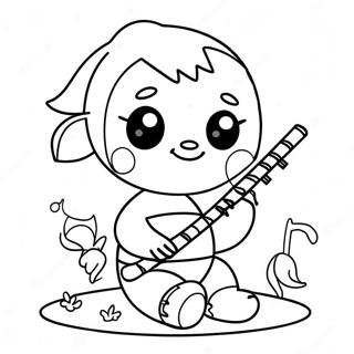 Cute Cartoon Flute Coloring Page 49353-39547