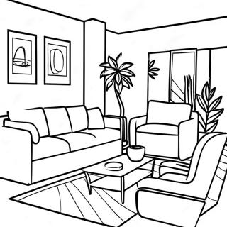 Modern Interior Design Living Room Coloring Page 49372-39542