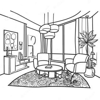 Modern Interior Design Living Room Coloring Page 49372-39543