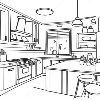 Cozy Modern Kitchen Coloring Page 49373-39550