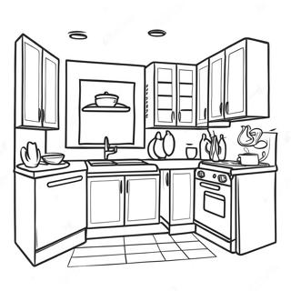 Cozy Modern Kitchen Coloring Page 49373-39551