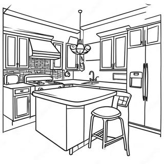 Cozy Modern Kitchen Coloring Page 49373-39552