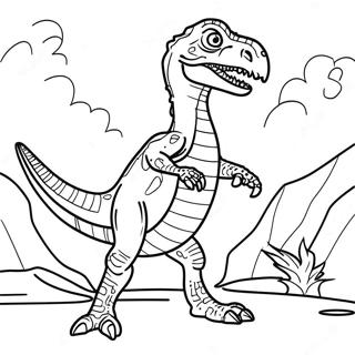 Fierce Velociraptor Battle Coloring Page 49393-39580