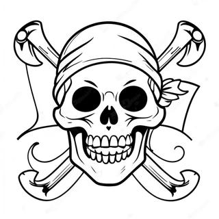 Skull And Crossbones Pirate Flag Coloring Page 49413-39585