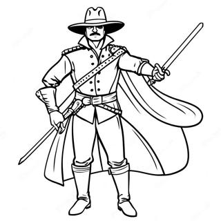 Zorro With His Sword Coloring Page 49423-39603