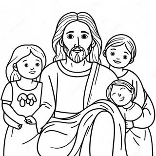 Jesus With Children Coloring Page 49433-39594