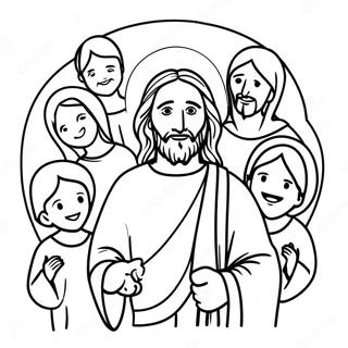 Jesus With Children Coloring Page 49433-39596