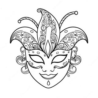 Vibrant Mardi Gras Mask Coloring Page 49443-39605