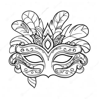 Vibrant Mardi Gras Mask Coloring Page 49443-39606