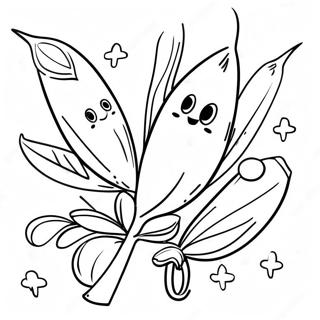 Colorful Lulav And Etrog With Smiling Faces Coloring Page 49453-39615