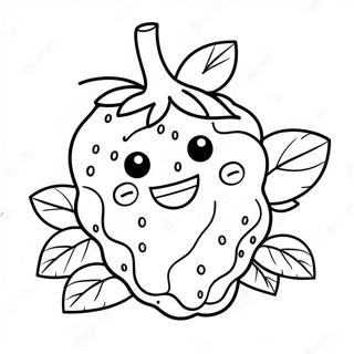 Cute Raspberry With Smiling Face Coloring Page 49473-39627