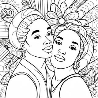 Black Couple Embracing Coloring Page 49512-39660