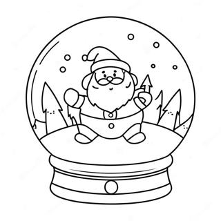 Magical Snowglobe With Santa Coloring Page 4952-4132