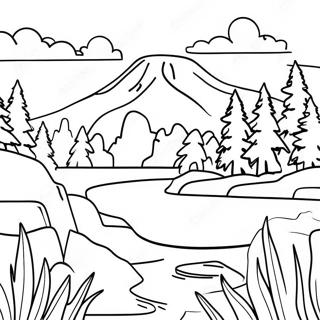 Washington State Scenic Landscape Coloring Page 49542-39680