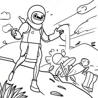 Epic Fortnite Battle Royale Scene Coloring Page 49553-39689