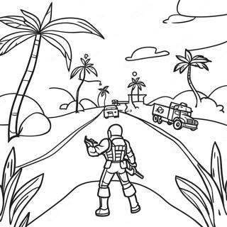 Epic Fortnite Battle Royale Scene Coloring Page 49553-39692